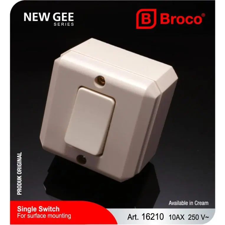SAKLAR SINGLE BROCO NEW GEE OUTBOW DITEMPEL SAKLAR ENGKEL BROCO 16210