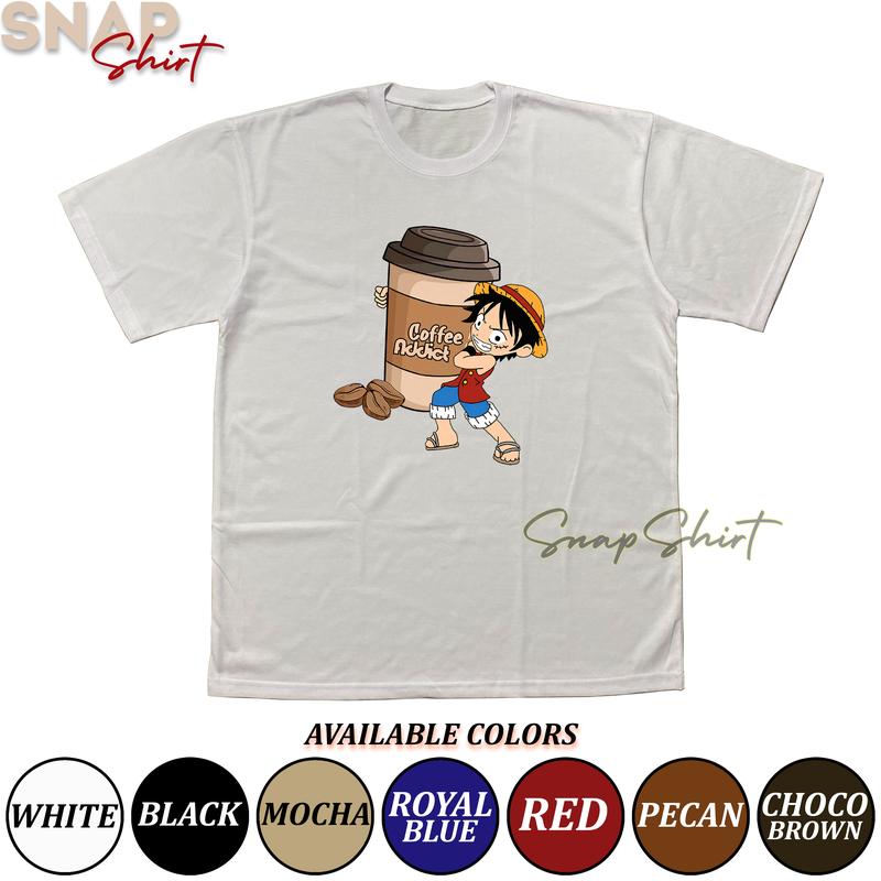 Product Introduction of Coffee Luffy Cotton T-shirt Unisex 220 GSM Crew Neck Round Neck Menswear Top Customized 7