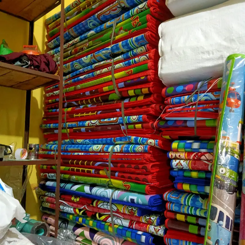 Karpet Tikar Lipat Gulung Eva Spon Ukuran 150x120cm Motif Campur Random Karpet alas Spon Laminating tikar tidur Alas lantai plastik hampers 5