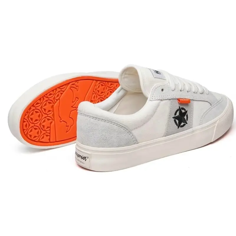 Prayer kids - Sepatu Vulcanize PRAYERKIDS Geh - Sneakers Kanvas Anti Slip, Warna Offwhite, Pria/Wanita karet casual shoes  sneakers Snekers Hitam Putih Black suede sepatu Fashion 3