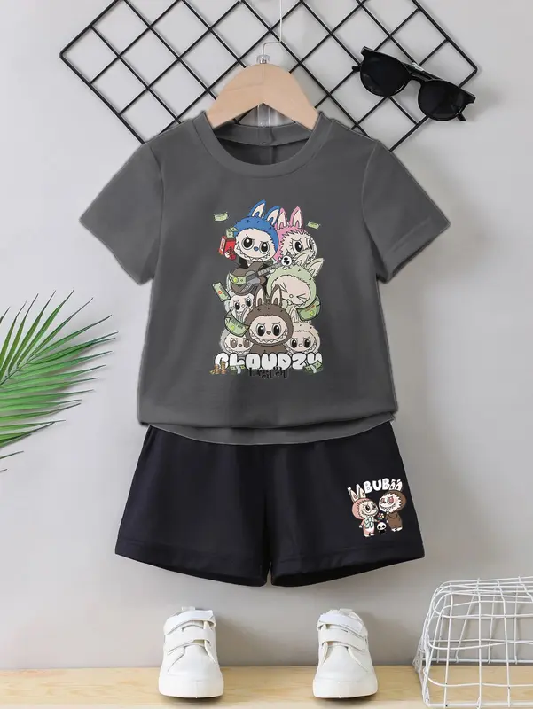 Setelan Anak Labubu untuk Usia 1-10 Tahun - Baju Anak Perempuan dan Laki-laki - Fashion Anak-Anak Katun Parsel 5