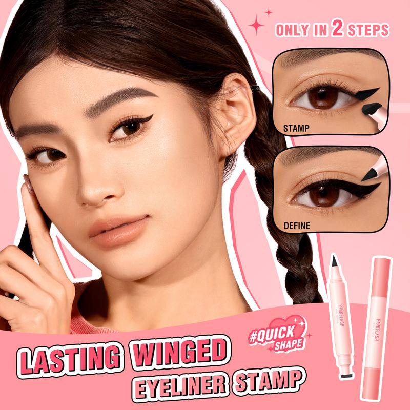 Product Introduction of PINKFLASH #QuickShape Lasting Winged Eyeliner Stamp 2-in-1 High Pigment Easy to use 3