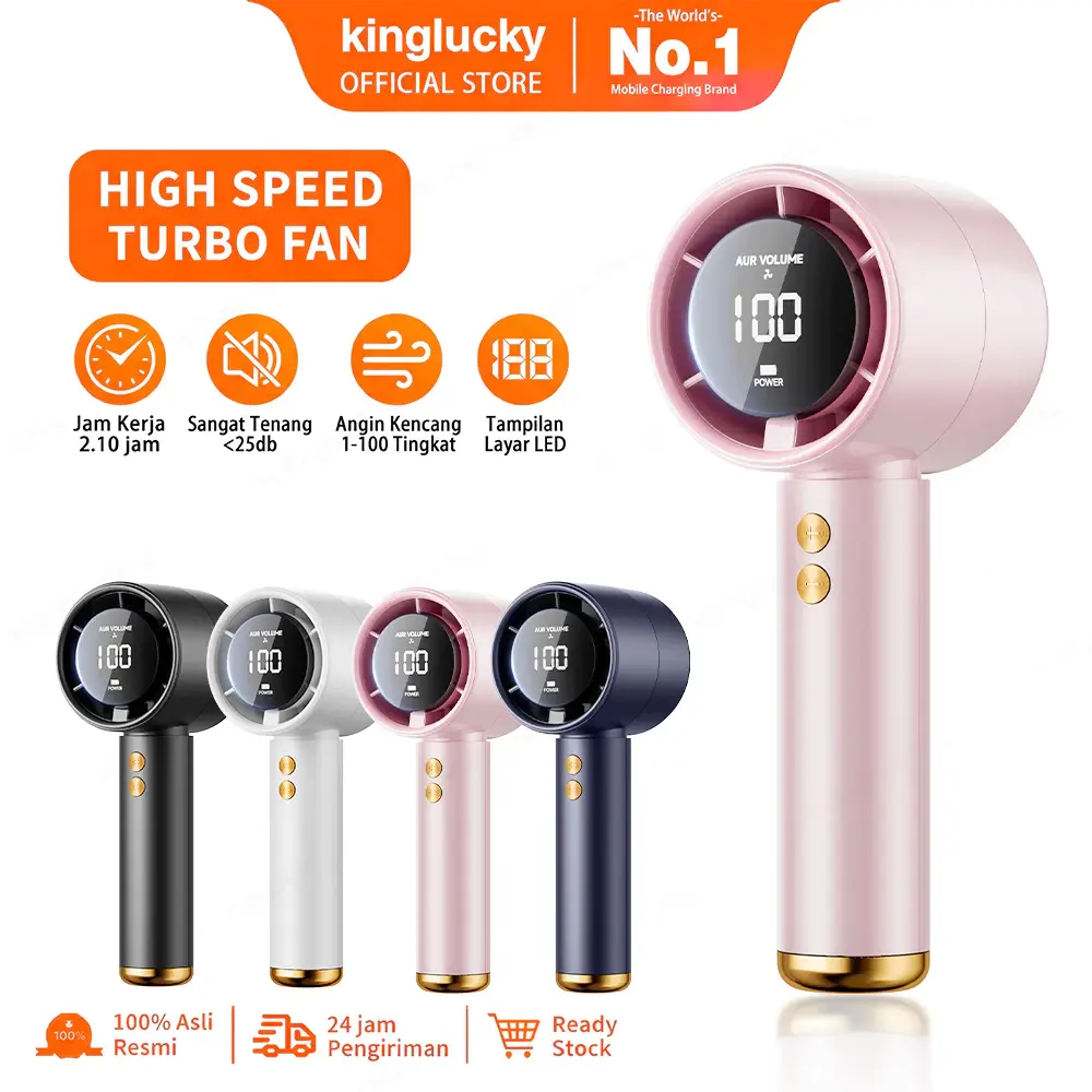 KINGLUCKY N68 Kipas Angin Portable Mini 3000mAh Rechargeable unlimited Speed ​​Adjustment Fan Makaron