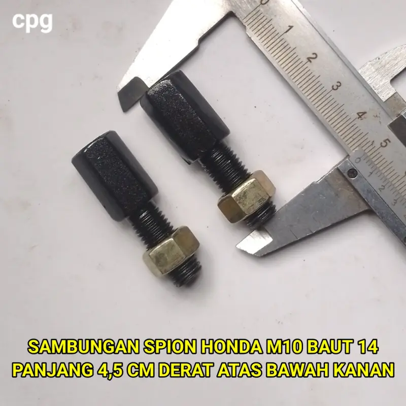2pc SAMBUNGAN PENINGGI SPION HONDA M10 DERAT BAWAH 14 DERAT ATAS 14 KUNCI 14 PANJANG 4,5 CM cpg07 1