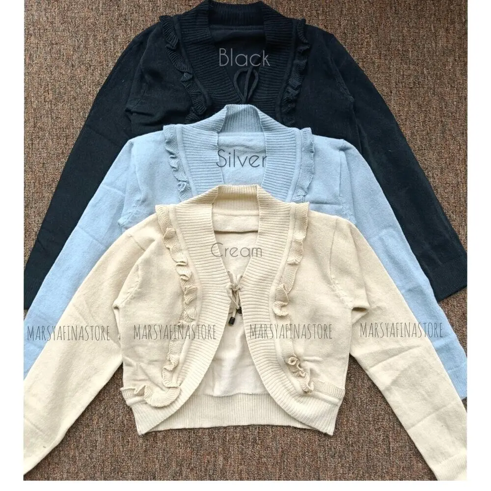 Cardigan Rajut Crop Nikita Outer Wanita Pendek Bolero Remaja Panjang