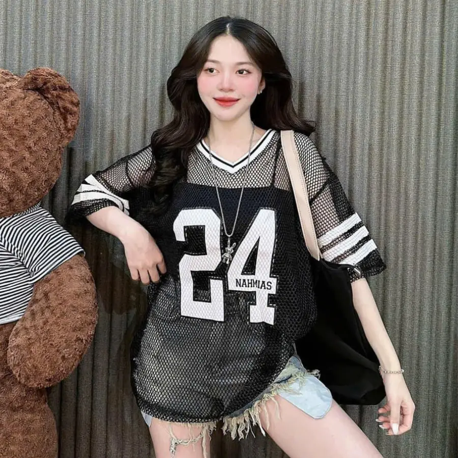 (Tặng Áo Quây) Áo Lưới Thể Thao Số 24, Áo Lưới Hot Hit Năng Động Mùa Hè 26 Top Tập Thể Dục Tập thể dục Sport