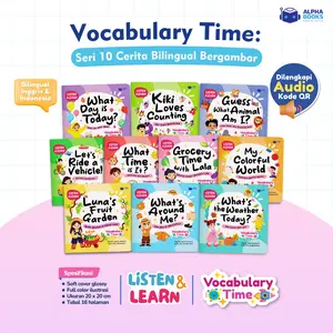(PRE ORDER) [DAPAT 10 BUKU] VOCABULARY TIME: SERI 10 BUKU CERITA BILLINGUAL (INGGRIS - INDONESIA) Dilengkapi Audio Listening - Full Color - Soft Cover
