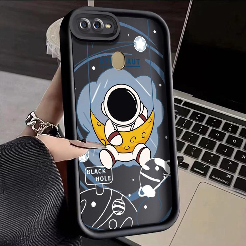 Casing Hp OPPO A7 OPPO A5s OPPO A12 OPPO A12S A11k Case silikon anti drop astronot skateboard Casing ponsel HP imut kartun Softcase Kesing 0