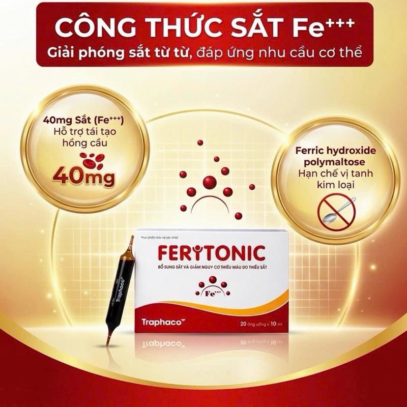 Traphaco Feritonic - Công Thức Sắt Fe+++ 40mg Hỗ Trợ Tái Tạo Hồng Cầu & Hạn Chế Vị Tanh Kim Loại