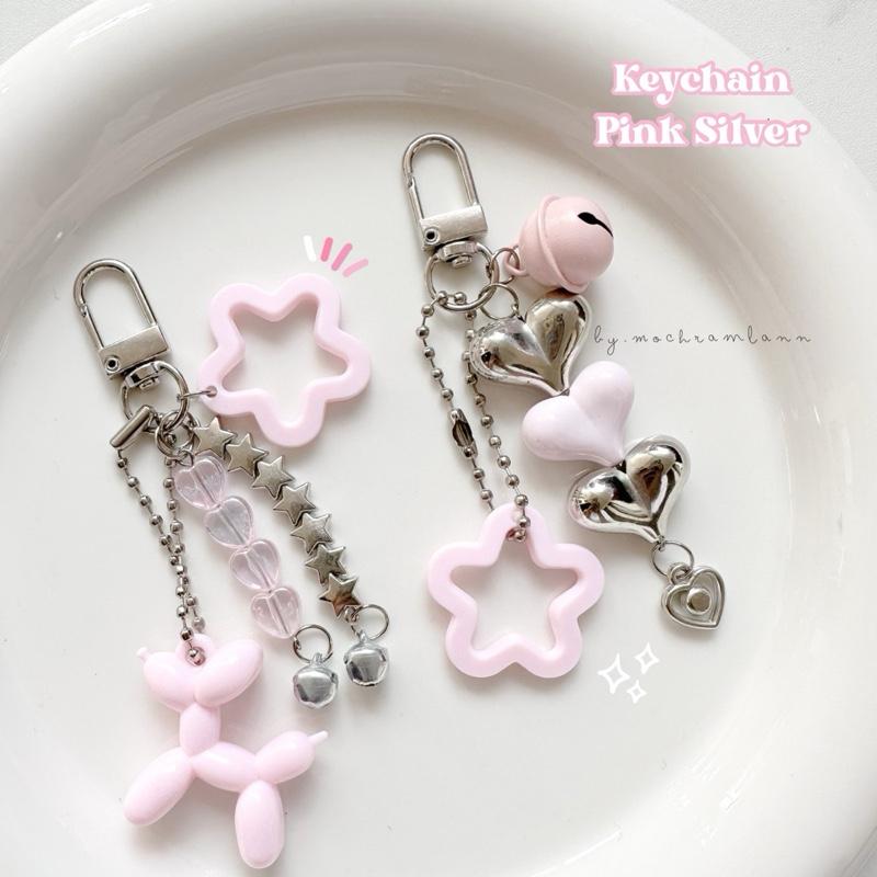 Keychain Pink Silver Y2K Coquette Unique Gantungan Kunci Silver Shop  Tokopedia