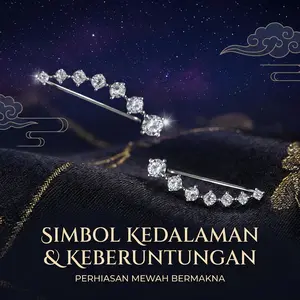 Anting fashion elegan 7 berlian cocok untuk hadiah