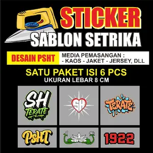 SABLON SETLIKA DTF PSHT SABLON PRAKTIS 6 PCS