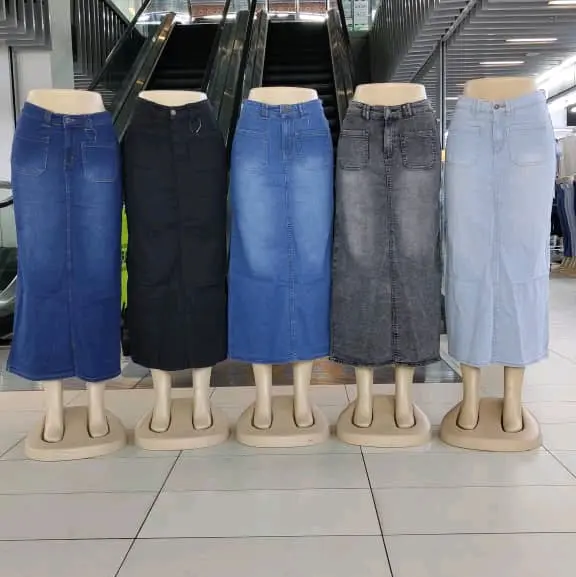 New Collection Ladies Denim Skirt L Pocket Harga Murah Kain Bagus