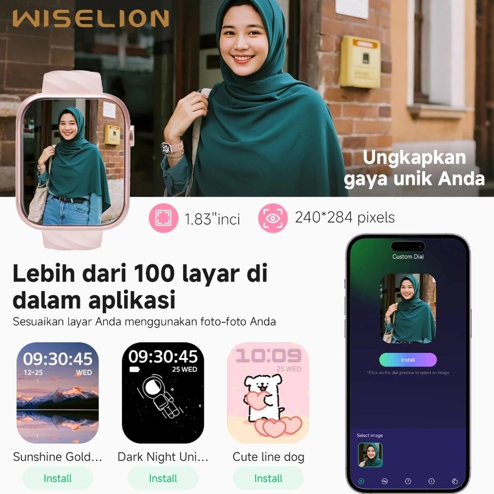 WISELION Smartwatch LG69 MINI - 1.83" HD Display - Android and iOS - Sport & Health Monitoring - LeFun