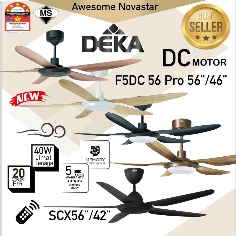 DEKA KRONOS F5DC 46”/56” LED SCX 56"/ 42” DC motor Remote control 5 Blades 56” Ceiling fan / Kipas Siling