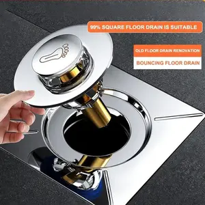 Saringan Got Injak Kamar Mandi Stainless Floor Drain Injak Saringan Got Injak Stainless Silver