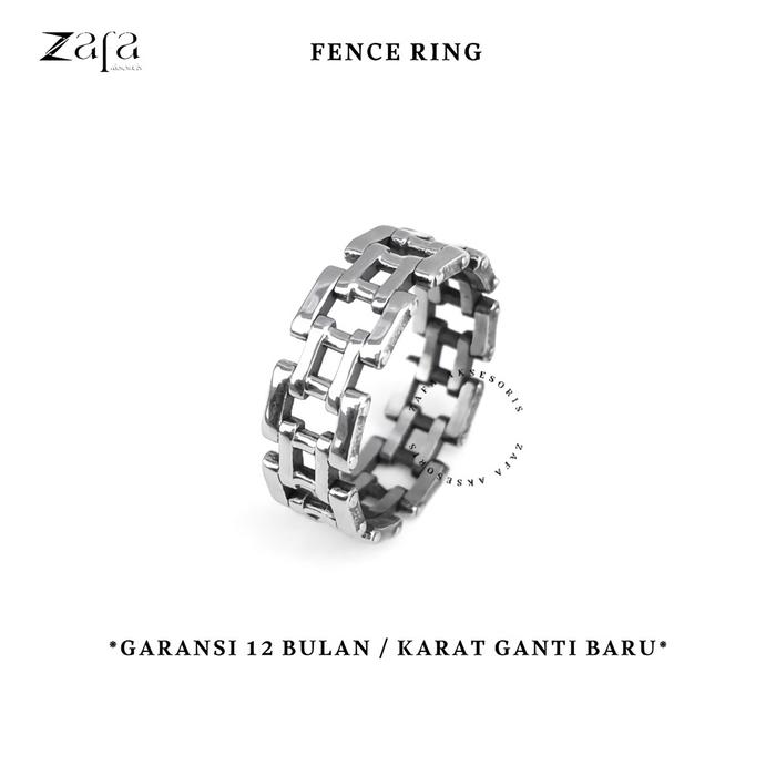 Gambar ￼Zafa Cincin Titanium Pria Wanita Anti Karat - Fence - 8 dari Zafa Aksesoris Kota Depok Tokopedia