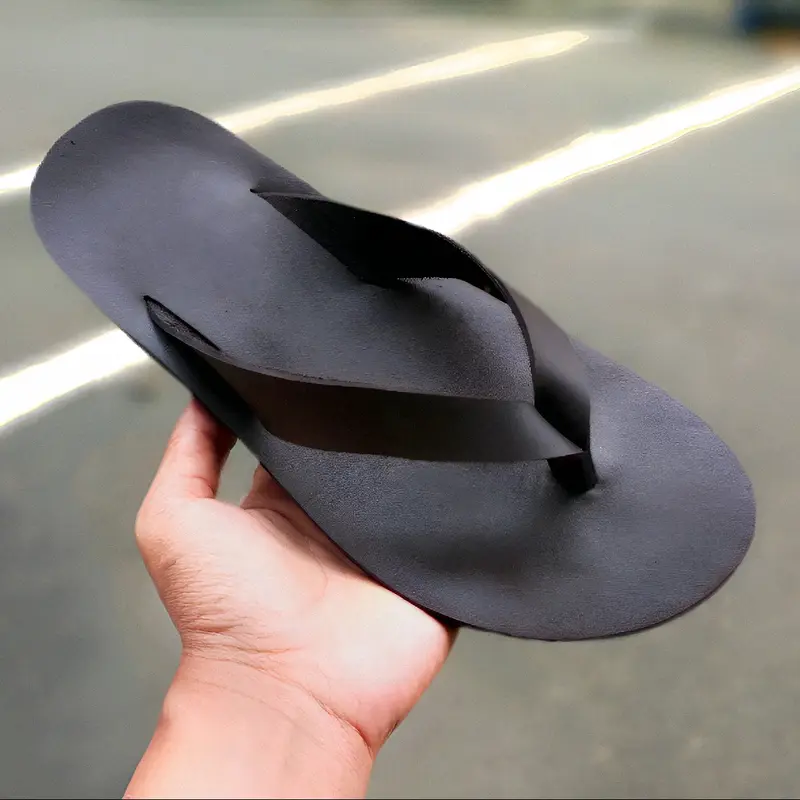 Best Quality - Sandal Pria Jepit Flip Kulit Sapi Asli Flipers Cowok Kasual Premium Sole Rubber Karet 2