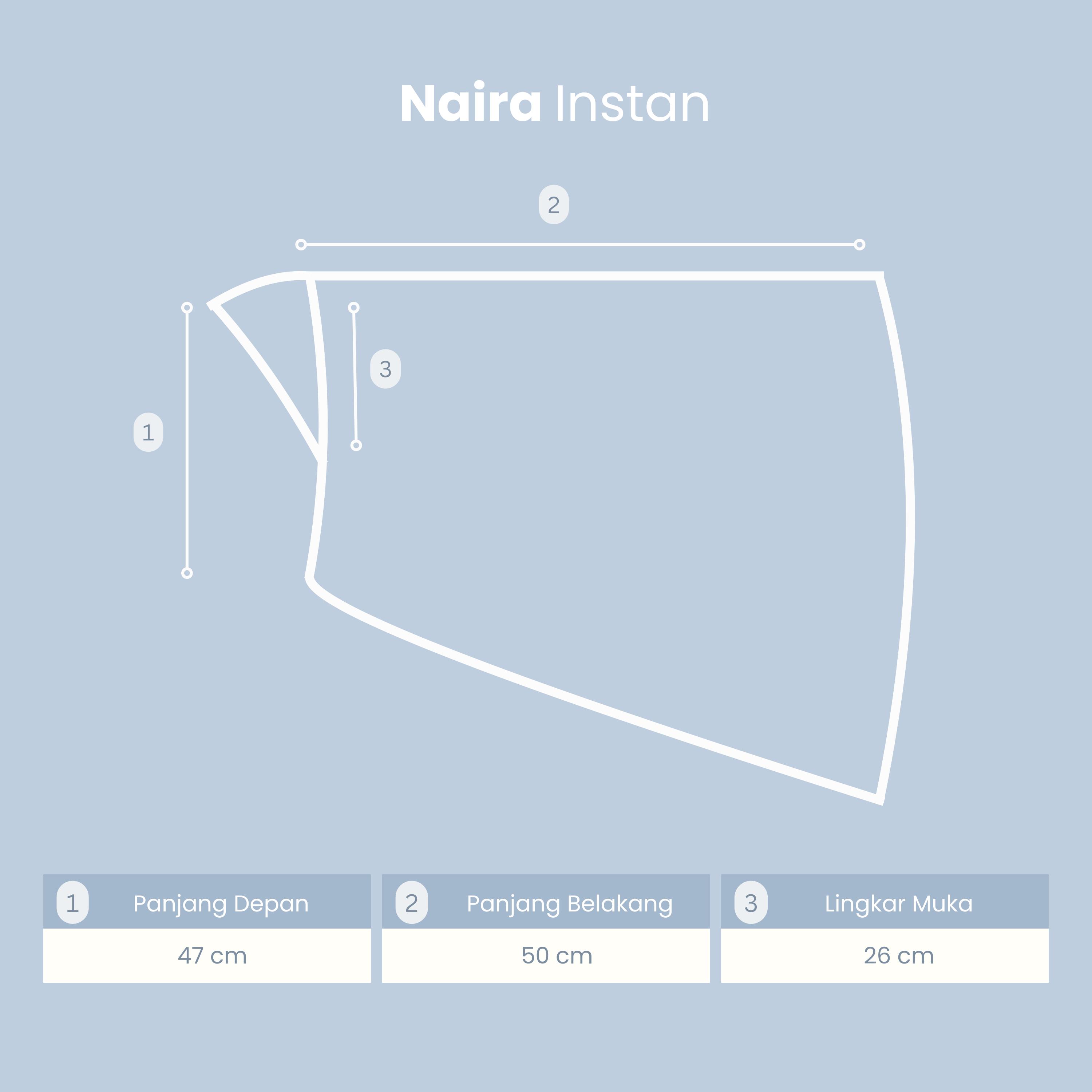 MACCERA SIGNATURE Hijab Instan Kaos Rayon Kerudung Bergo Instan Size S Rayon Eira - Bergo Naira