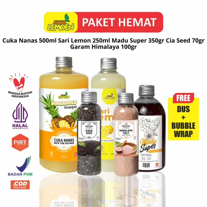 SUUR LEMOEN Paket 5 in 1 Cuka Apple Cider Vinegar Premium With The Mother -  Suur Lemoen Jakarta Timur 2