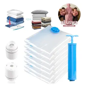Kantong vakuum pakaian Anti Air Transparan Perlu Pompa alat vacuum pakaian BLB Set Plastik Vacuum Bag alat vacuum baju