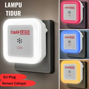 Lampu Tidur LED EU Plug Sensor Cahaya Cool White 250V 0.5W