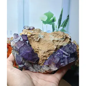 Batu Crystal Natural Fluorite Cluster Speciment Yunnan (9) Asli batu alam
