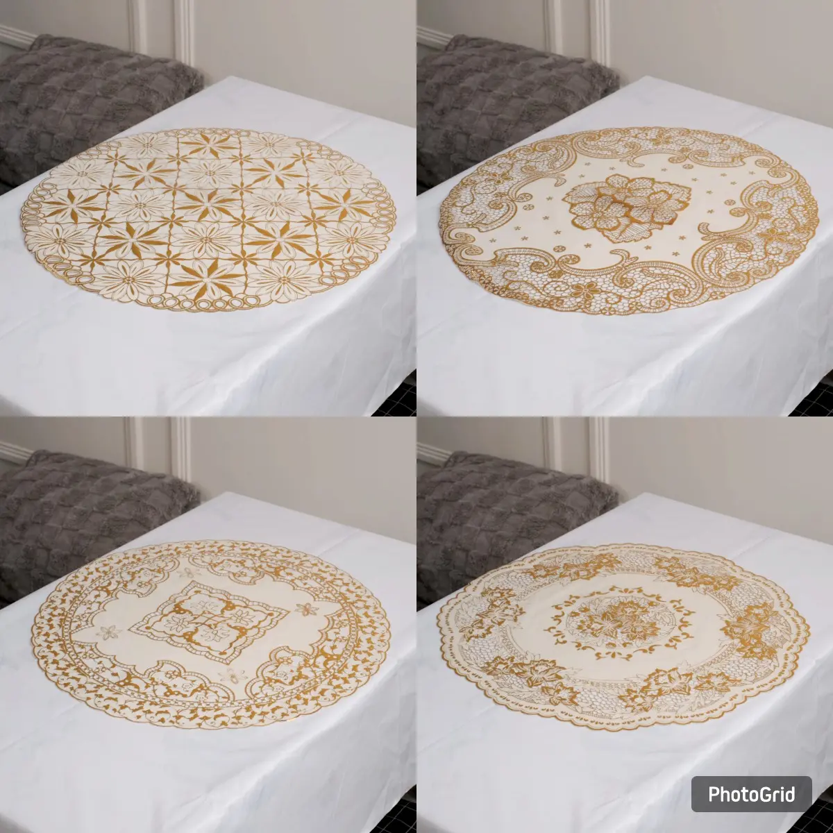 Taplak Meja Tamu Bulat Premium Bahan PVC Tebal Diameter 50cm dan 38cm