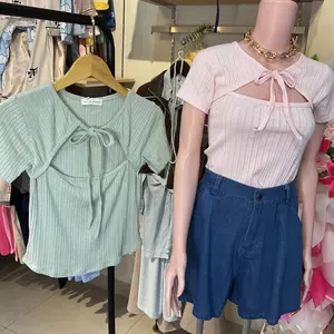 atasan wanita crop top import