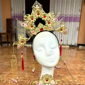 MAHKOTA CINA/MAHKOTA RATU CINA UKURAN DEWASA DAN ANAK MEWAH SATU SET