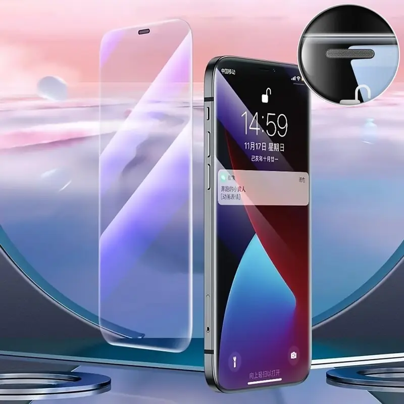 (KHÔNG VIỀN ĐEN) Combo 2 kính cường lực iphone không viền đen, Cường lực kinhkong siêu trong suốt phủ nano chống nước chống xước màn hình, Cường lực iphone chống bám vân tay thiết kế chống bụi màng loa, Tặng ốp chống sốc và mèo thần tài-cuongluc kinhkong 1