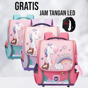 CENIOCEN - Tas Ransel Sekolah Anak Perempuan Motif Beautiful Horse {TANPA GANTUNGAN} Backpack Sekolah Fashion Anak Tas Sekolah Anak TK PAUD Bisa Cod