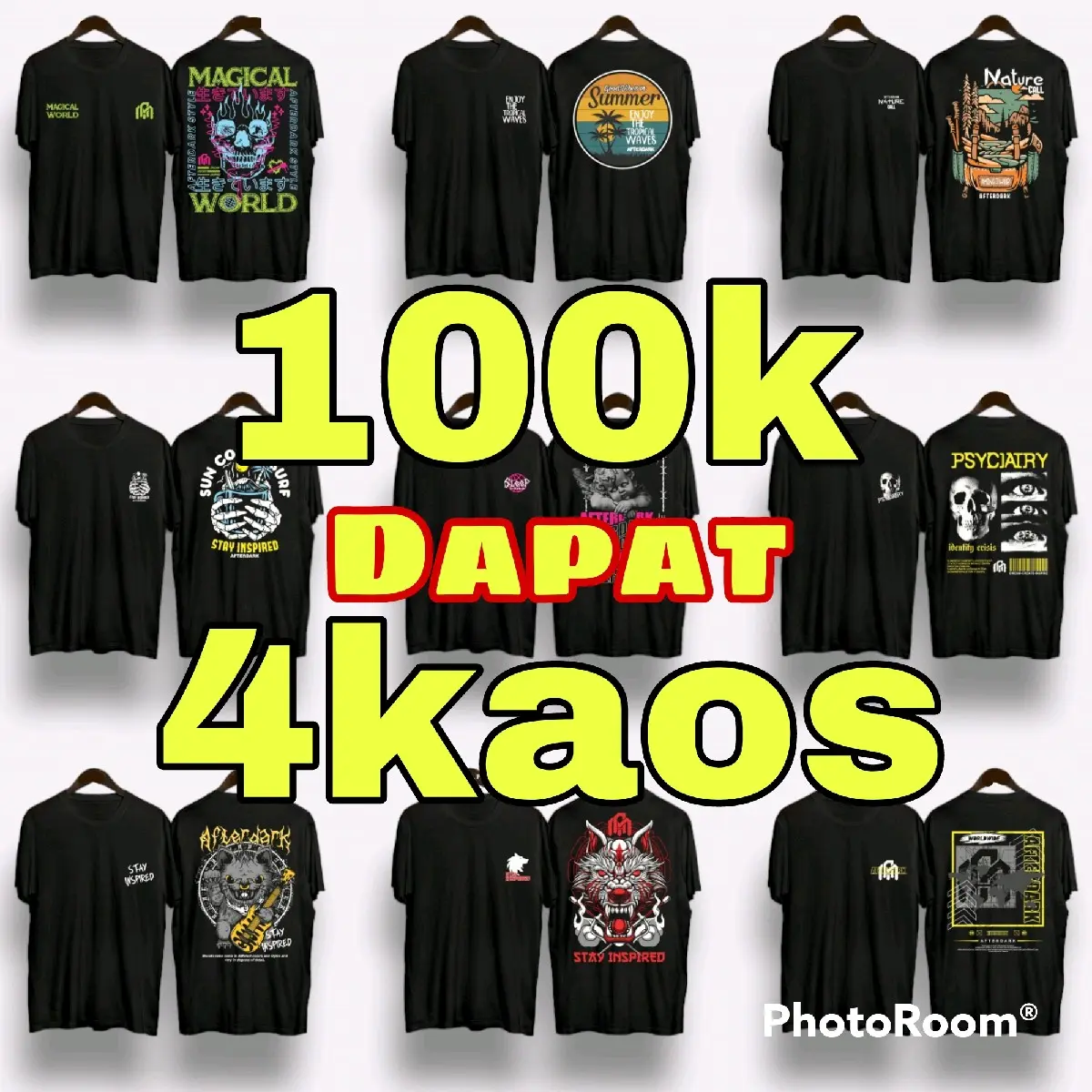 Paket Hemat Kaos Pria Keren 100rb dapat 4 Kaos Cowok Bahan Katun Cocok Untuk Santai Sehari- hari Soft