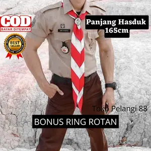 Hasduk Pramuka 165 Cm / Kacu Pramuka Panjang Penegak Pembina Merah Putih Dasi