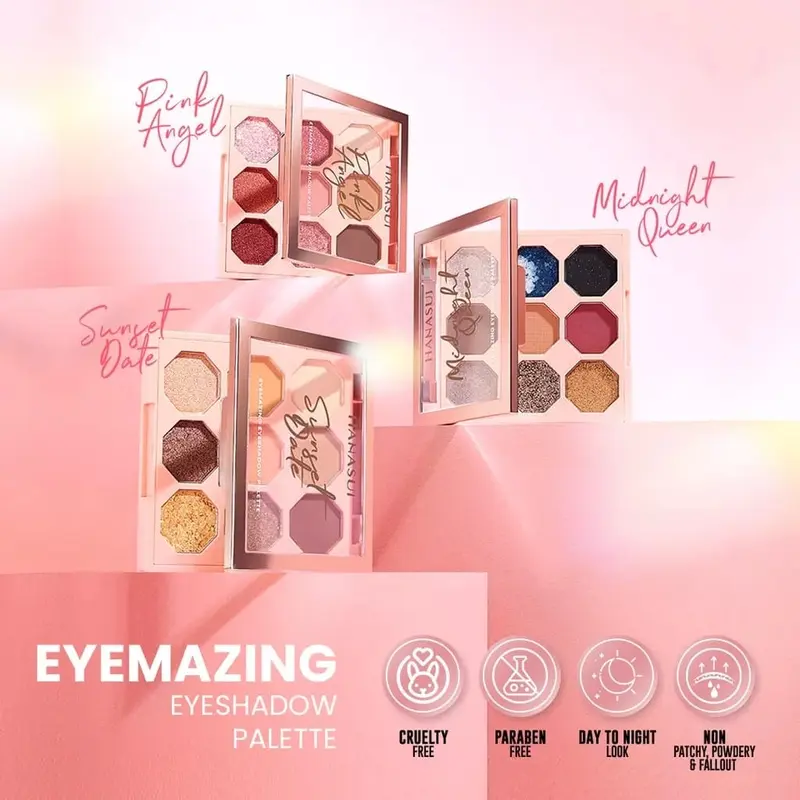 Hanasui Eye Makeup Series | Eyemazing Eyeshadow Palette | Eyebrowtiful Pencil | Eyetractive Liner Pen | Pensil Alis | Palet eyeshadow | BPOM 3