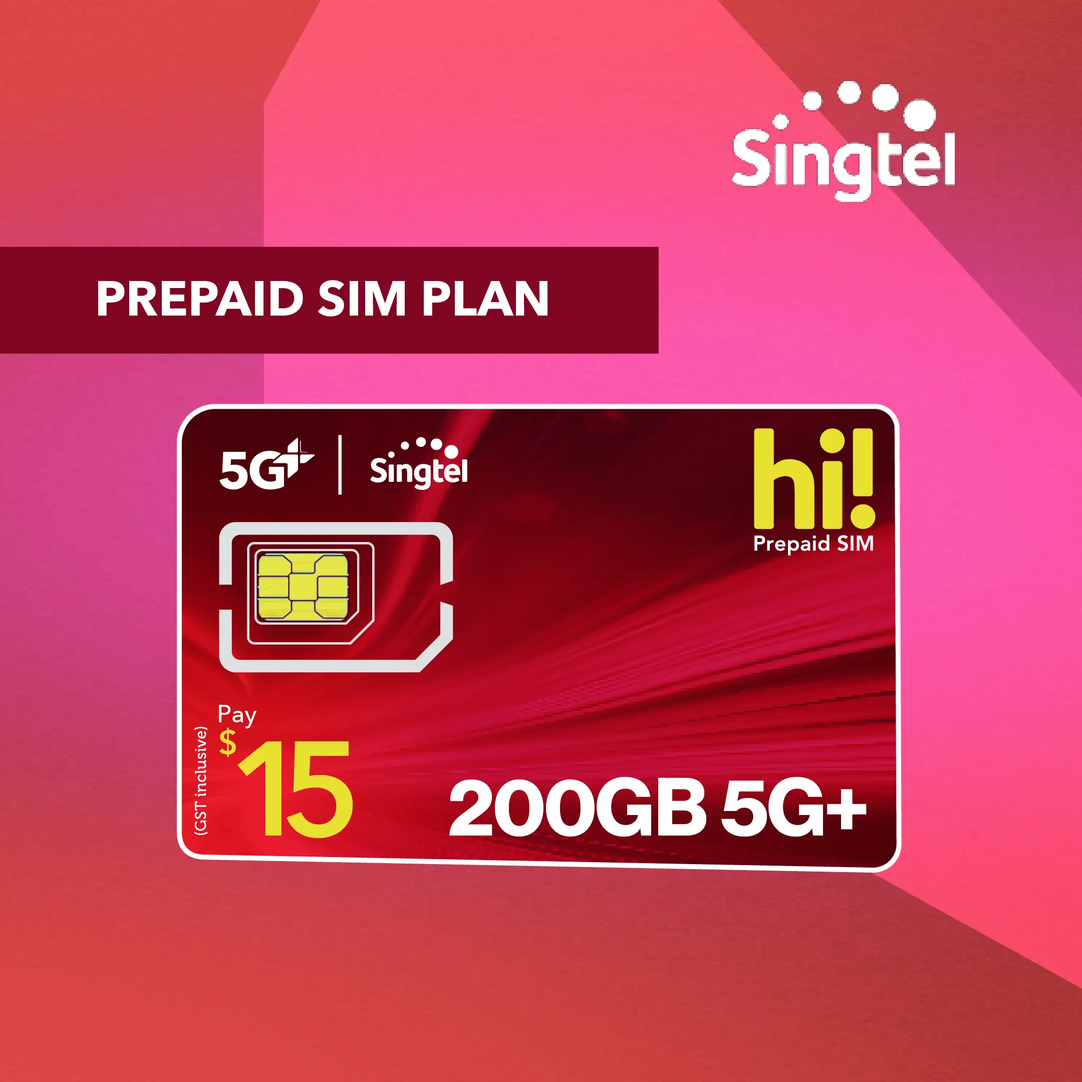 Singtel $15 hi! Prepaid SIM Card