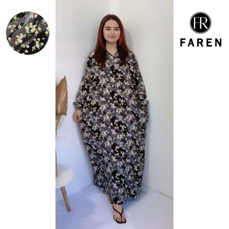 Daster Faren - Gamis Busui Panjang  Muslim Jumbo Dress Rayon Motif Kekinian Wanita 9