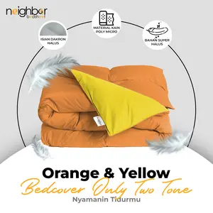 Bedcover Only / Hanya Bedcover Two Tone Dua warna Ukuran 215x200 Premium Lembut