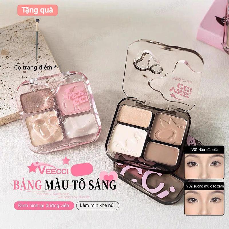 Bảng Phấn Tạo Đường Viền, VEECCI, Phong Cách Mới Atti 2024, Bảng Phấn Tạo Đường Viền Và Đánh Bóng Mắt, Bảng Phấn Bắt Sáng
