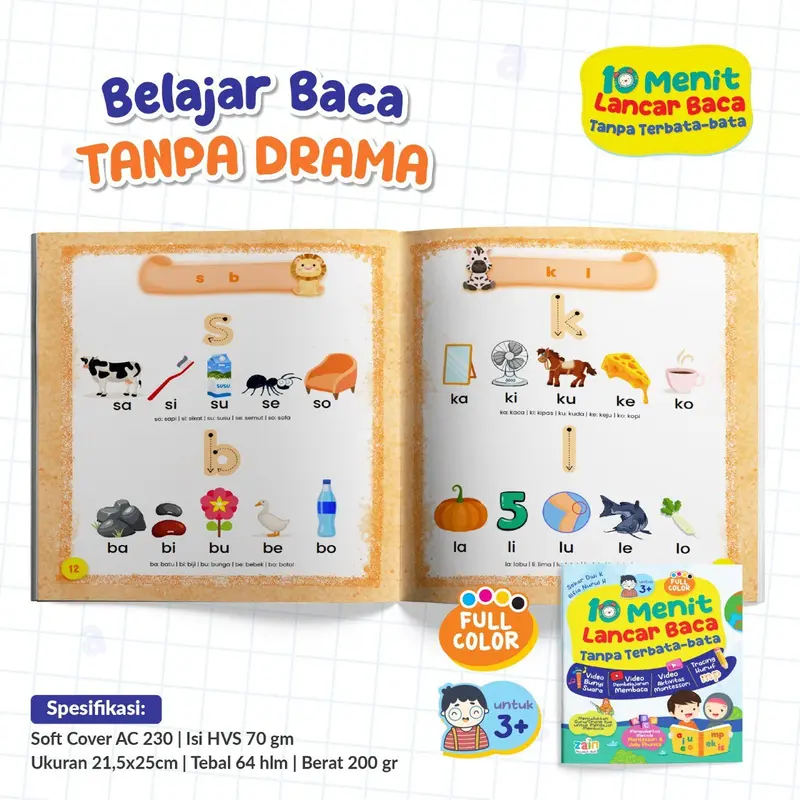 10 menit lancar membaca buku belajar cepat tanpa terbata bata anak metode montessori tk sd paud kelas 1 2 3 tahun baca 15  jago mahir original book smart book  baca modul untuk cara 4