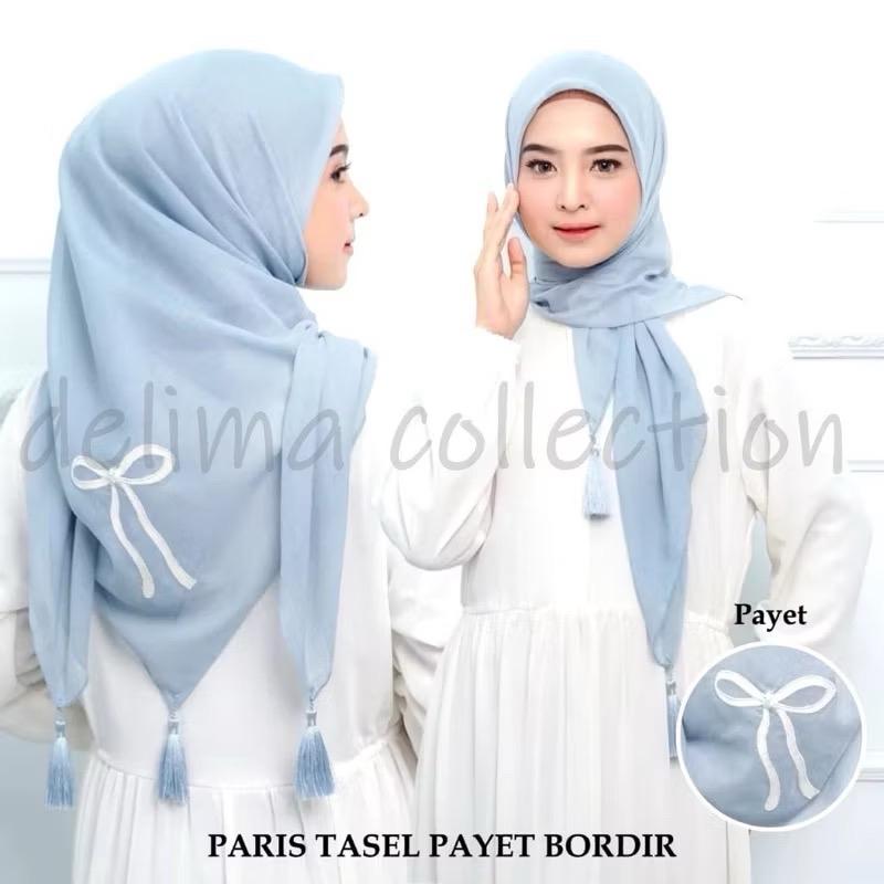 Hijab Paris Coqoette Bordir Pita Besar / Kerudung PARIS JADUL daily Muslimah By Nattawin 1