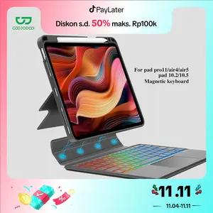 【GOOJODOQ/HANYA KEYBOARD】Keyboard Case for ipad Magnetic Removable Kickstand Case with Bluetooth Backlit Trackpad Keyboard Compatible With Gen 7 8 9 10.2/Air3 10.5/Air 4/5 10.9 Cover Pro 11/12.9