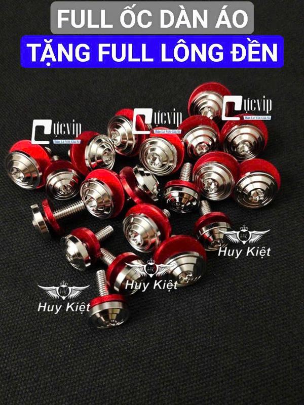 [TẶNG FULL LÔNG ĐỀN] FULL BỘ Ốc Dàn Áo SALAYA PHAY THÁI [Inox 304] Gắn Nhiều Dòng Xe (AB Vario Ex Winner Wave Dr Si Fu...) MS9938