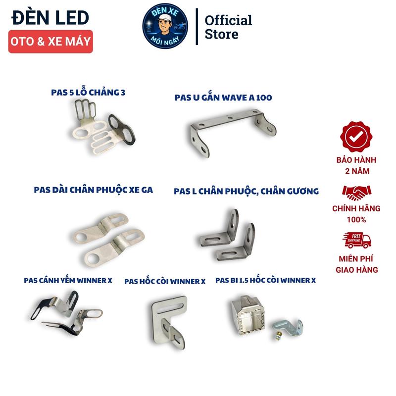 Các Loại Pas Gắn Đèn Trợ Sáng Mini Cho Xe Máy - Pas Chắc Chắn Chống Rung Lắc Đèn - Phụ Tùng Phụ Kiện