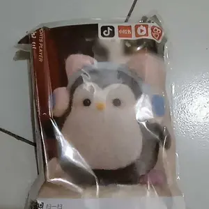 DIY KIT Animal Needle Felting wool kit binatang felt cute gantungan kunci kecil Ring Set Foam Mat