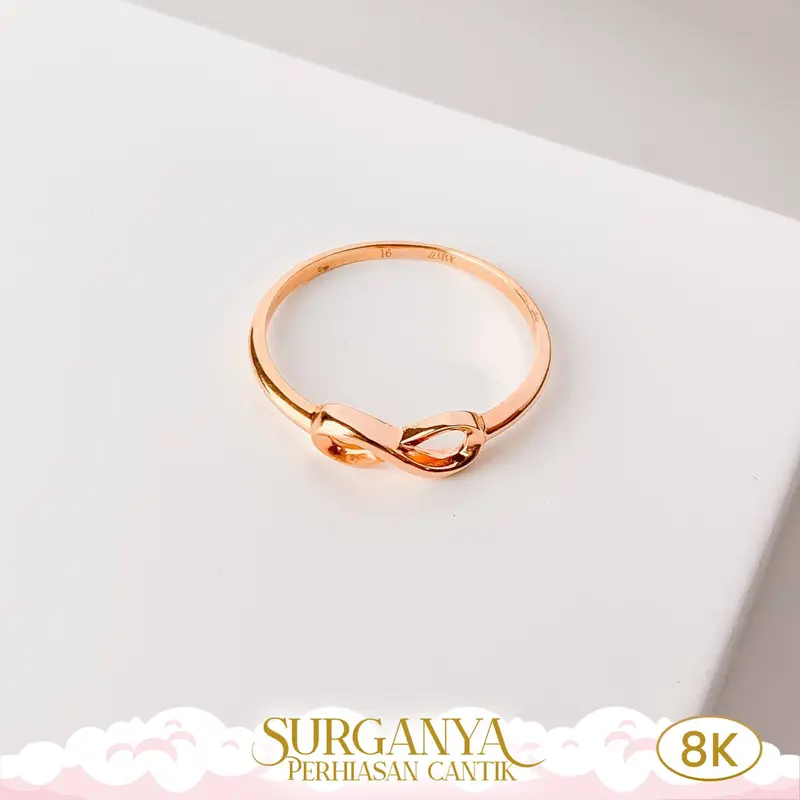 Cincin UBS Model List Variasi Permata Kadar Muda 8K Macan Gold 1