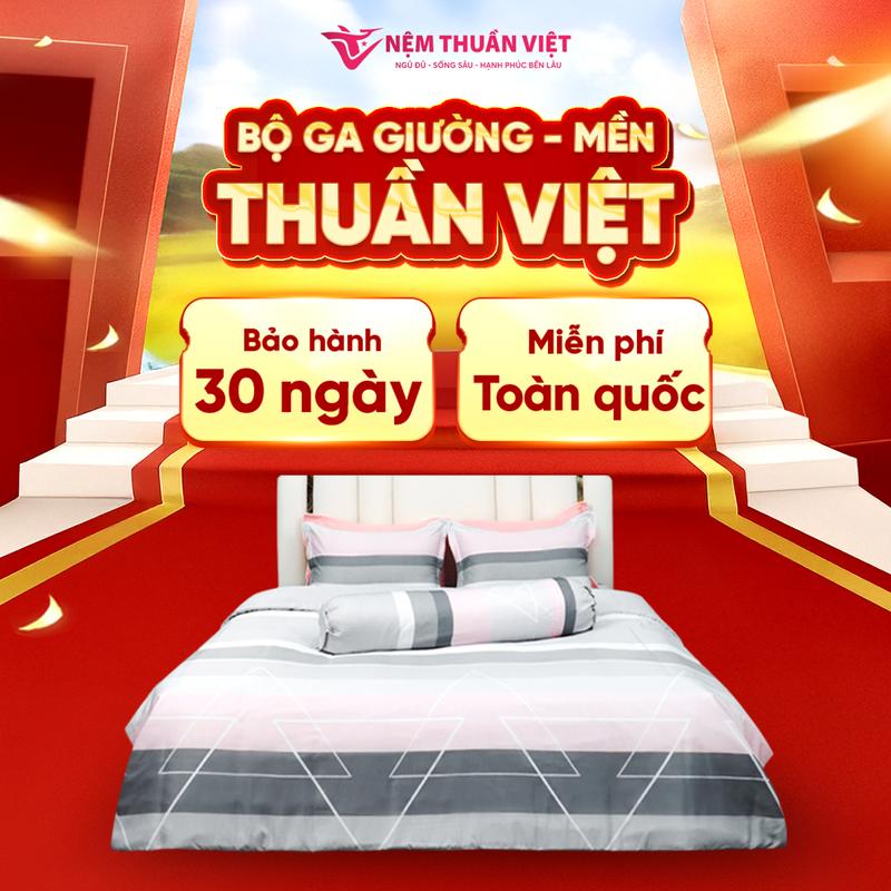 [Giá Tốt Livestream] Bộ Ga Giường /Mền Thuần Việt - Lụa Thoáng Mát, Thấm Hút Mồ Hôi Tốt - bộ chăn ga gối đệm