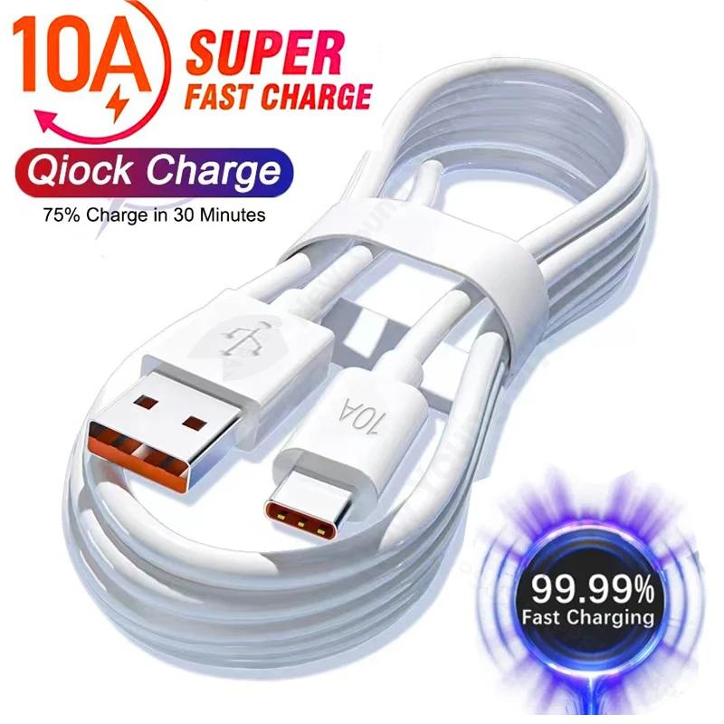 Cáp sạc nhanh 10A (0,25/1/1,5/2 m), cáp dữ liệu USB sang Type‑C cho Samsung, iPhone, Huawei, xiaomi, cáp dữ liệu USB