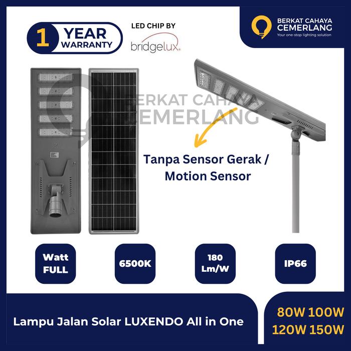 Jual Lampu Jalan Solar All In One 80W 100W 120W 150W PJU LED Tenaga ...