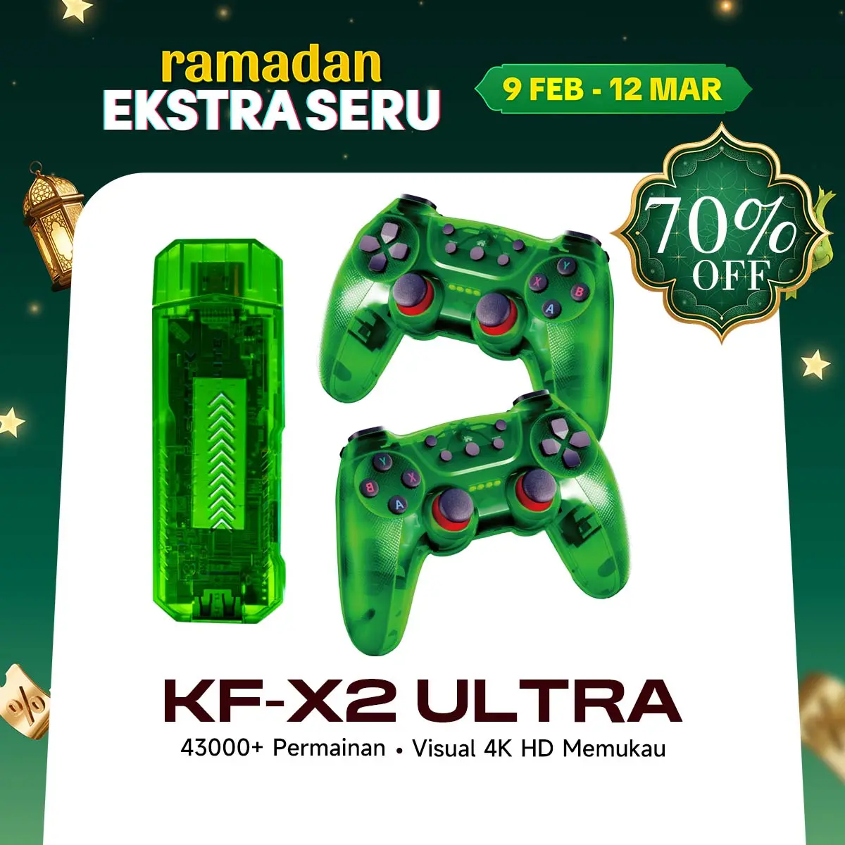 X2 Ultra Game Stick 3D 4K Wireless Gamepad 2Player TV HDMI Connect PSP PS1 41800+ Games Retro Game Console Kontroler Joystick Komputer Monitor Ponsel Aksesori Produk